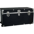 Black Rolling Storage Trunk with Wheels & Lock