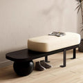 Modern Boucle Lambswool Entryway Bench
