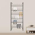Black 6‑Tier Wall‑Mounted Metal Shoe Rack