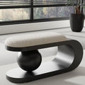 Black Modern Upholstered Entryway Shoe Bench