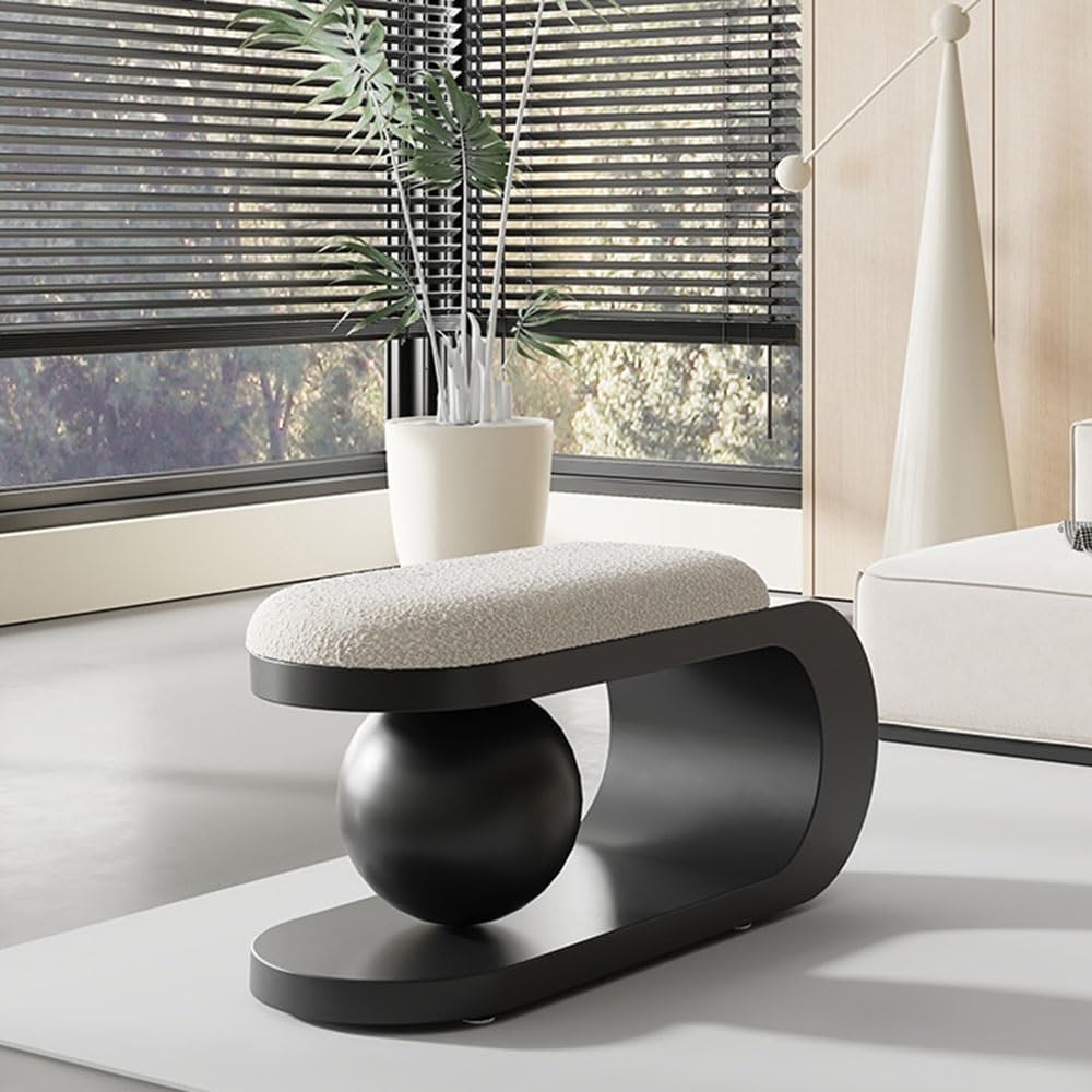 Black Modern Upholstered Entryway Shoe Bench