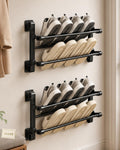 2‑Tier Foldable No‑Drill Wall‑Mounted Shoe Rack