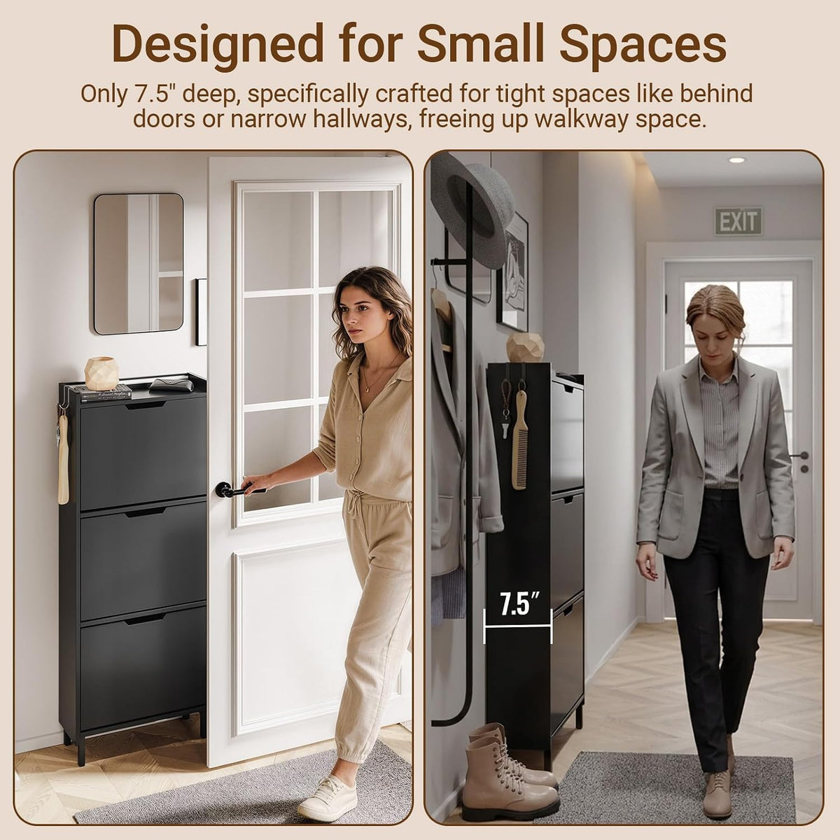 Wall‑Mounted LED Shoe Cabinet