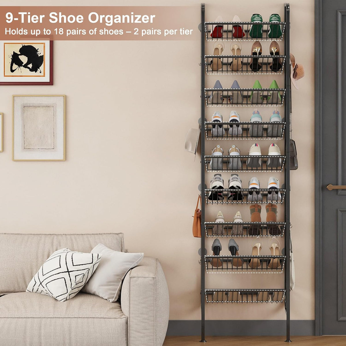 9‑Tier Freestanding Shoe Rack
