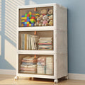 Foldable Stackable Plastic Storage Bins with Lids & Wheels
