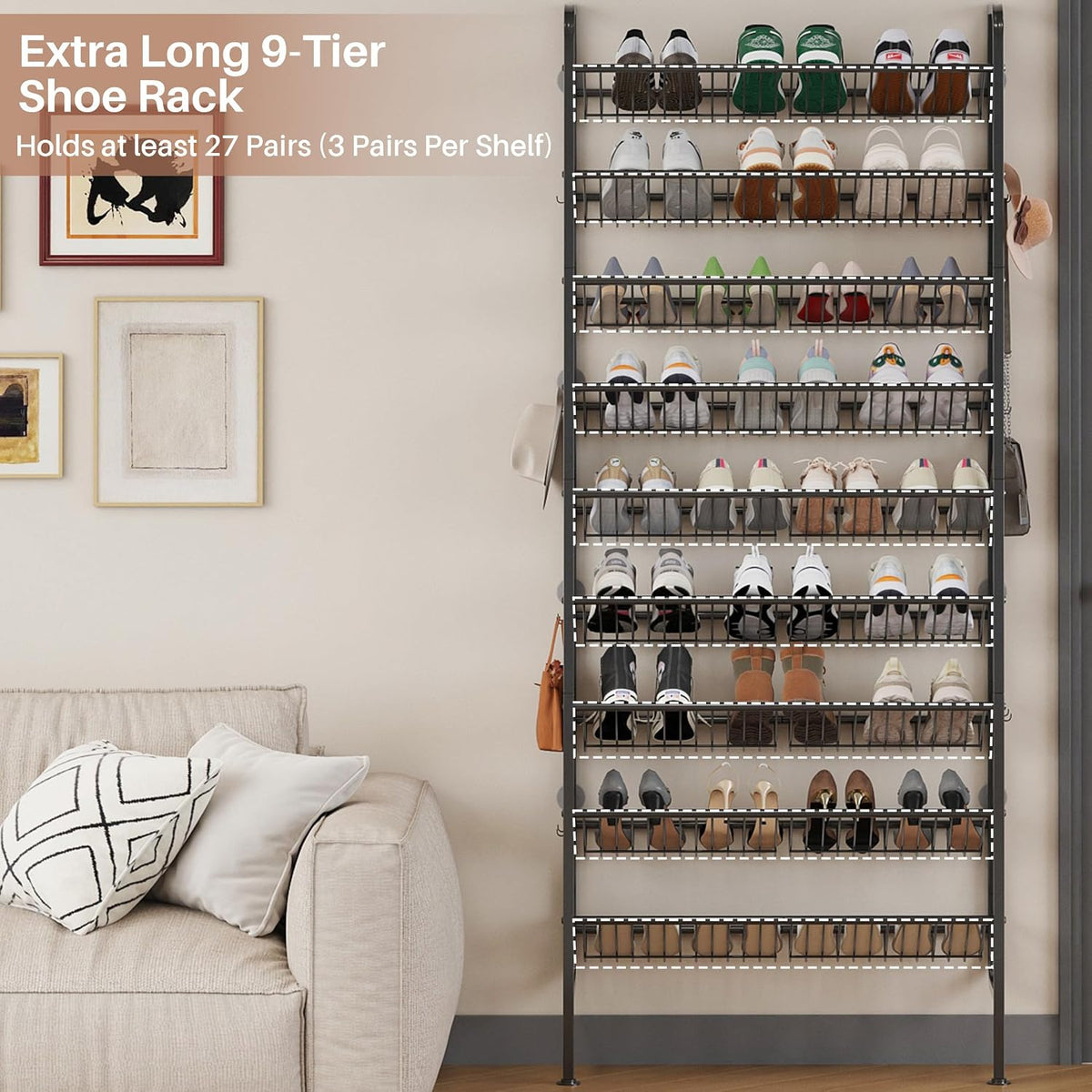 9‑Tier Freestanding Shoe Rack