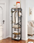 Rustic‑Brown & Black Industrial Hall Tree