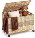 Tricolor Wicker Storage Trunk Basket
