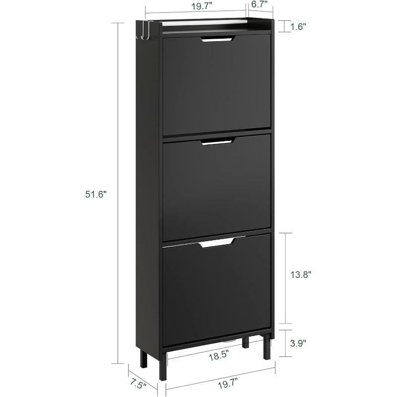 Wall‑Mounted LED Shoe Cabinet